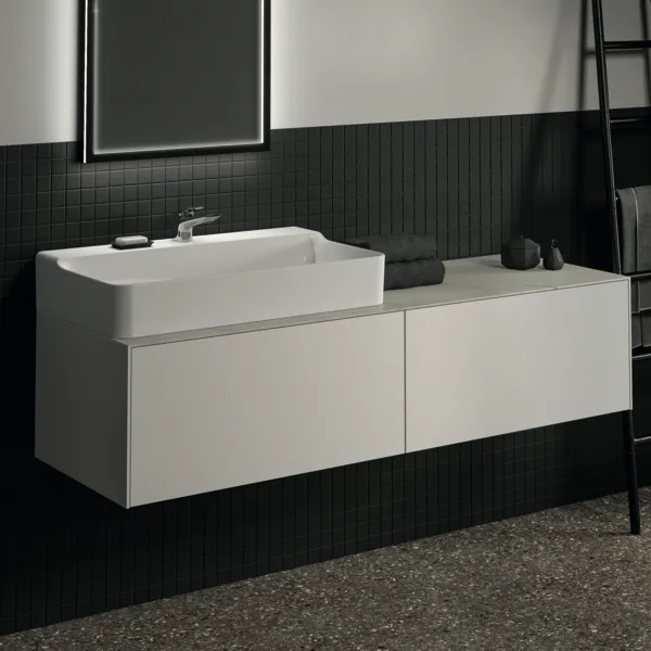 Waschtischplatte Conca, aus Keramik, 1587x505x6mm, Marmor Noir Desir Waschtischplatte Conca, aus Keramik, 1587x505x6mm, Marmor Noir Desir