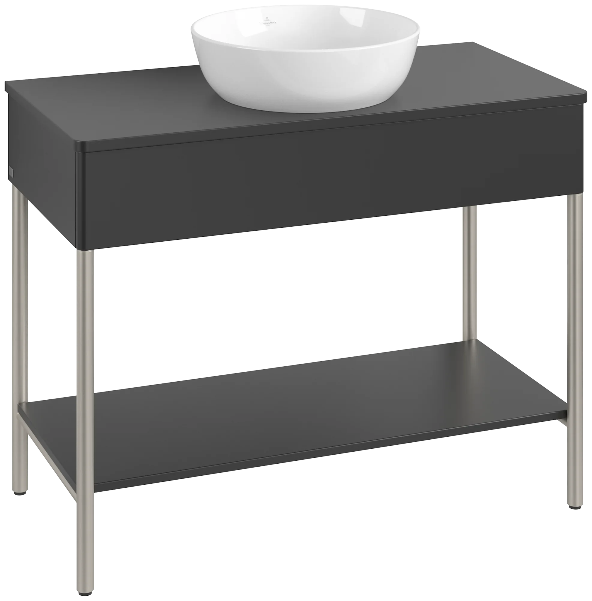 Villeroy & Boch Waschbeckenunterschrank Artis K64010, 1000x782x500mm, Black Matt Lacquer, mit Metallgestell, Push-to-open Funktion Villeroy & Boch Waschbeckenunterschrank Artis K64010, 1000x782x500mm, Black Matt Lacquer, mit Metallgestell, Push-to-open Funktion