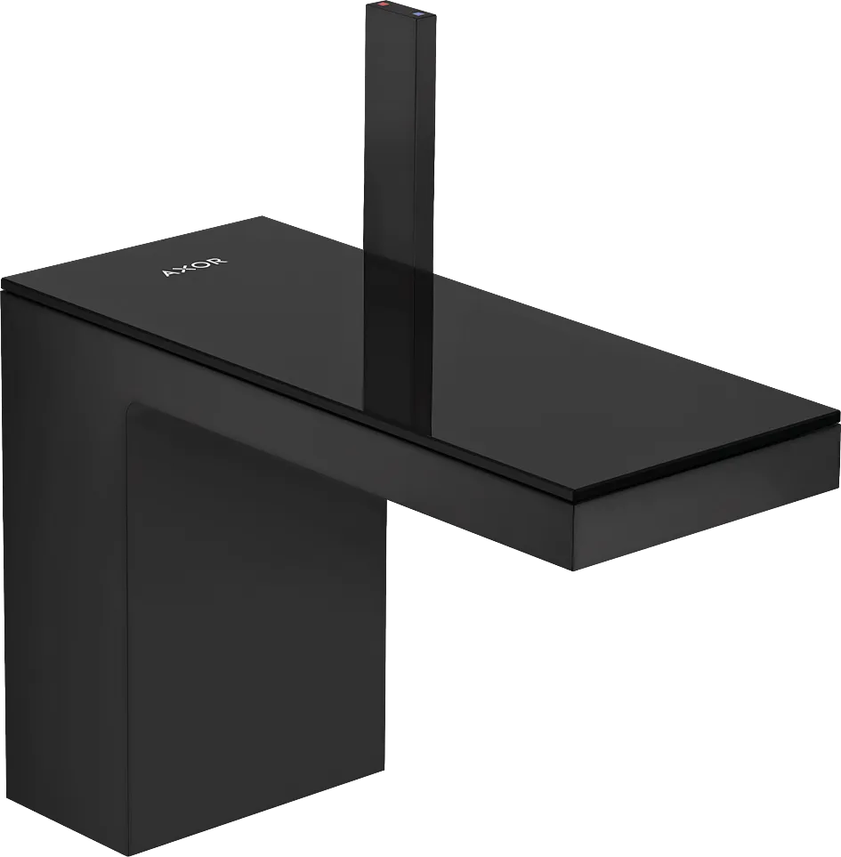 AXOR MyEdition Einhebel-Waschtischmischer 110 mit Push-Open Ablaufgarnitur Chrom/Spiegelglas AXOR MyEdition Einhebel-Waschtischmischer 110 mit Push-Open Ablaufgarnitur Chrom/Spiegelglas