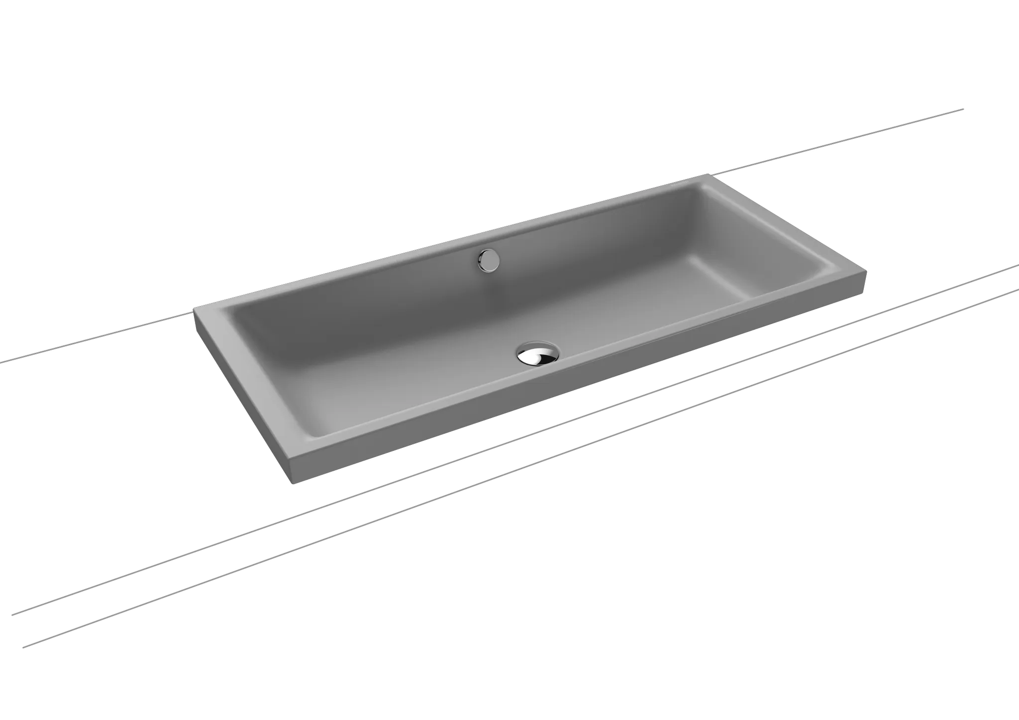 Aufsatzwaschtisch „Puro S“ 90 × 38,5 cm, ohne Hahnlochbohrung in cool grey 30, mit Perl-Effekt