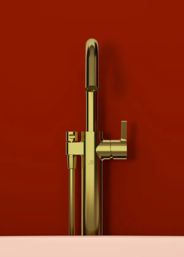 Ideal Standard freistehende Badewannenarmatur Joy, Brushed Gold, Ausladung 190 mm Ideal Standard freistehende Badewannenarmatur Joy, Brushed Gold, Ausladung 190 mm