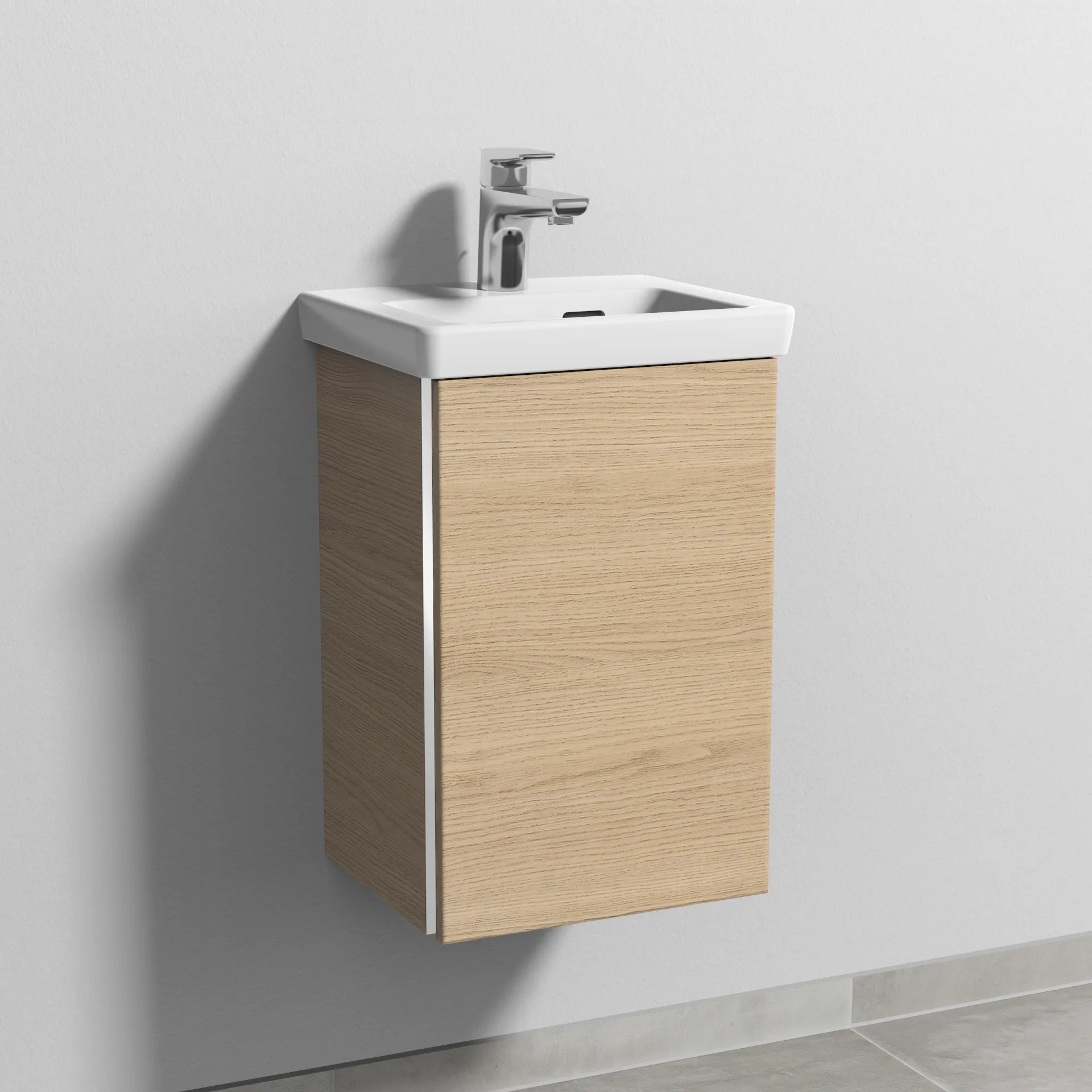 Sanipa Waschtischunterschrank „3way“ 335 × 517 × 293 mm in Eiche Nordic, Anschlag rechts