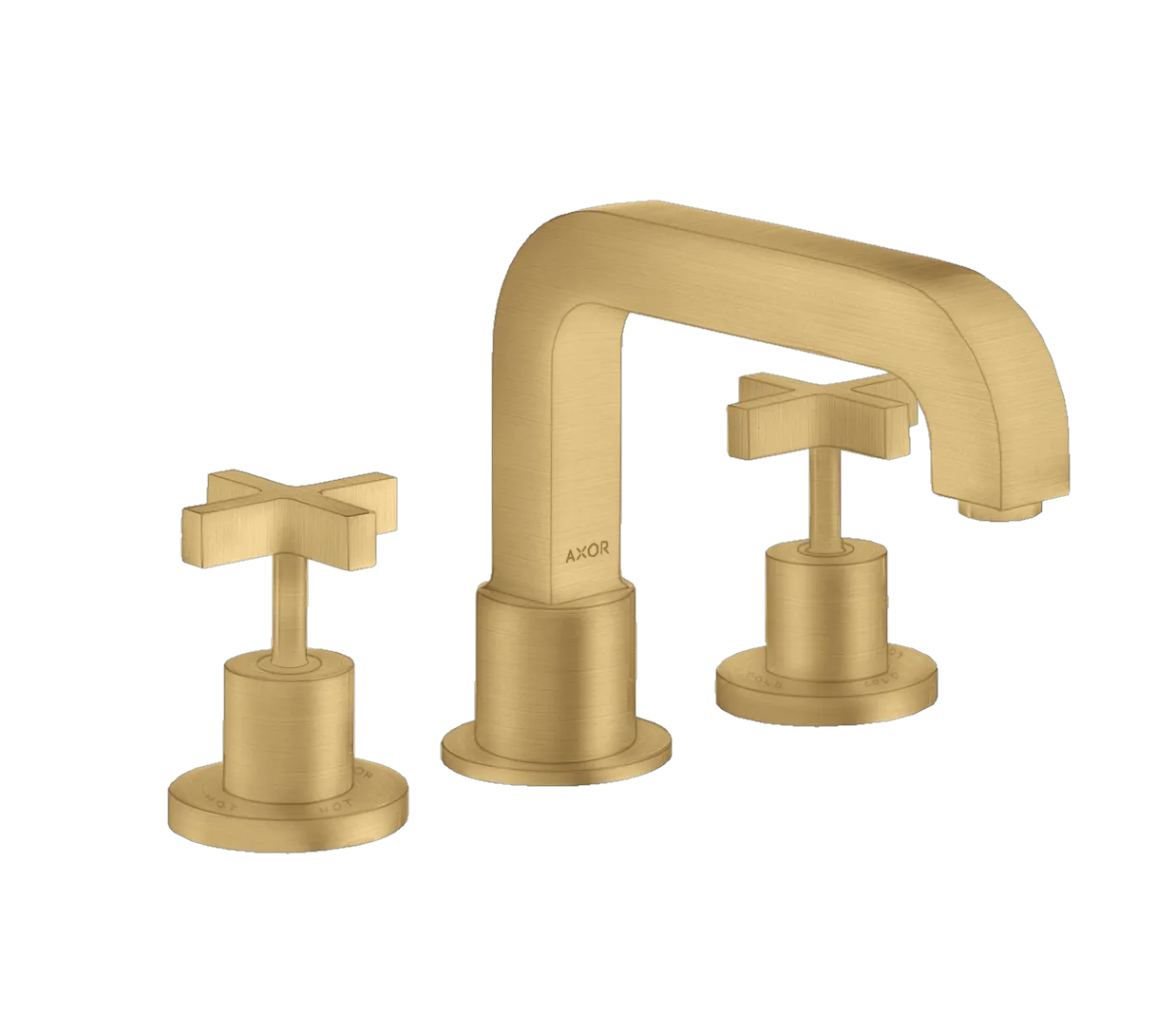Hansgrohe AXOR Citterio 3-Loch Wannenrandarmatur mit Kreuzgriffen, Brushed Gold Optic
