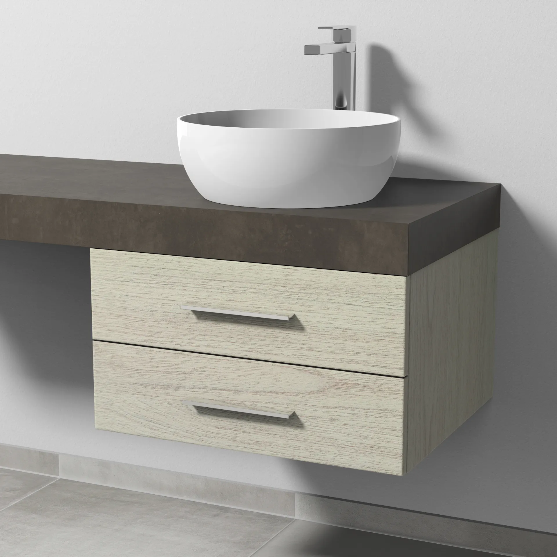 Sanipa Waschtischunterschrank „2morrow“ 600 × 340 × 520 mm in White Oak Sanipa Waschtischunterschrank „2morrow“ 600 × 340 × 520 mm in White Oak