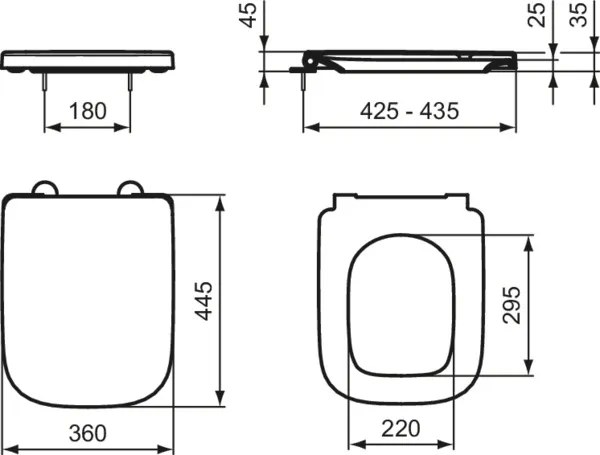 WC-Paket i.life B WC Randlos mit WC-Sitz Softclosing 360x545x380mm Weiß