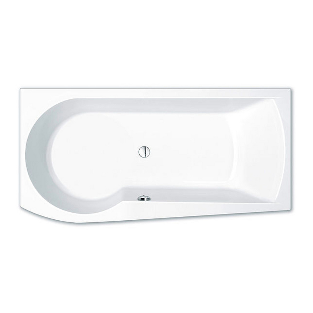 repaBAD Badewanne „Arosa Shower“ rechteck 170 × 85 cm, rechts, Mittelablauf in Weiß