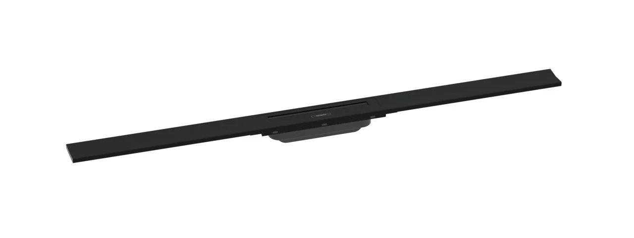 Hansgrohe RainDrain Flex Duschrinne 1000 mm, Mattschwarz, höhenverstellbar, zweiseitige Montage, bis zu 60 l/min Ablaufleistung