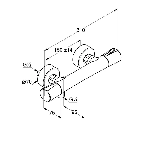 Kludi ZENTA SL Thermostat Wannenfüll-und Brausearmatur DN 15 chrom