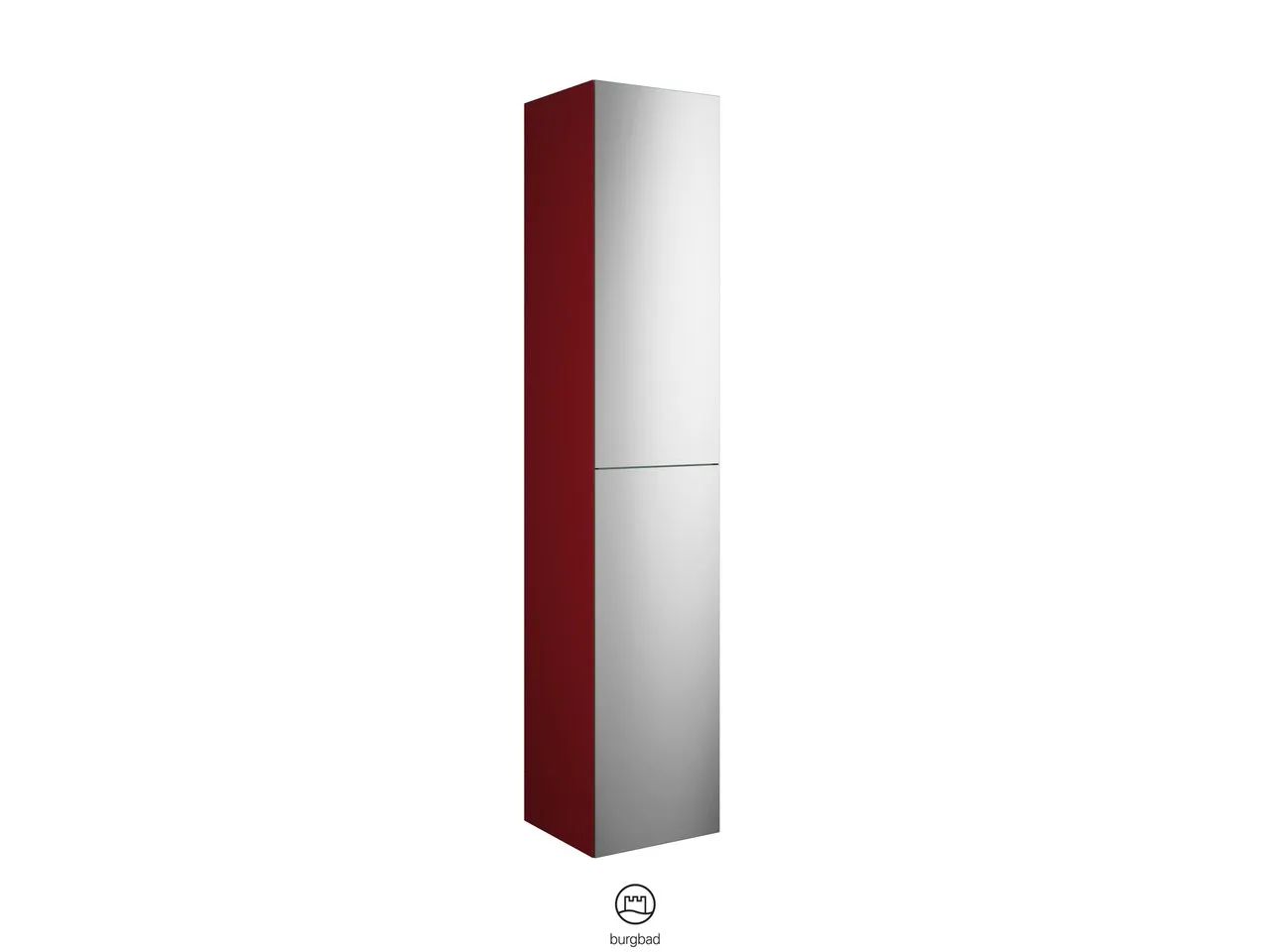 Hochschrank, 2 Spiegeltüren mit Tip-On-Technik;4 Einlegeböden;1 fester Boden, Tiefe: 350 mm, Breite: 350 mm, Höhe: 1760 mm