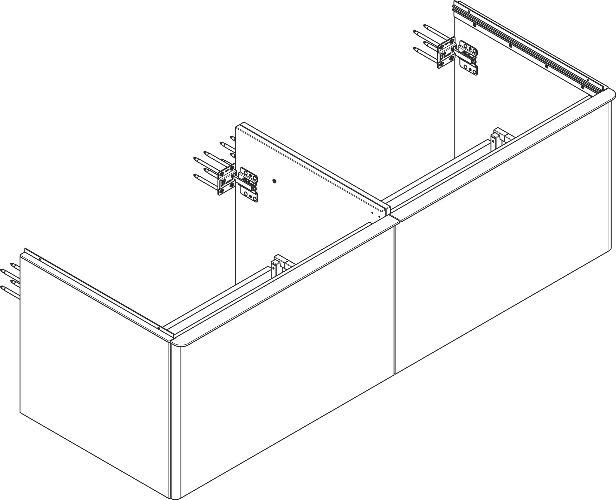 Hansgrohe Xelu Q Waschtischunterschrank Nussbaum Dunkel 1560x550mm mit 2 Schubkästen Hansgrohe Xelu Q Waschtischunterschrank Nussbaum Dunkel 1560x550mm mit 2 Schubkästen
