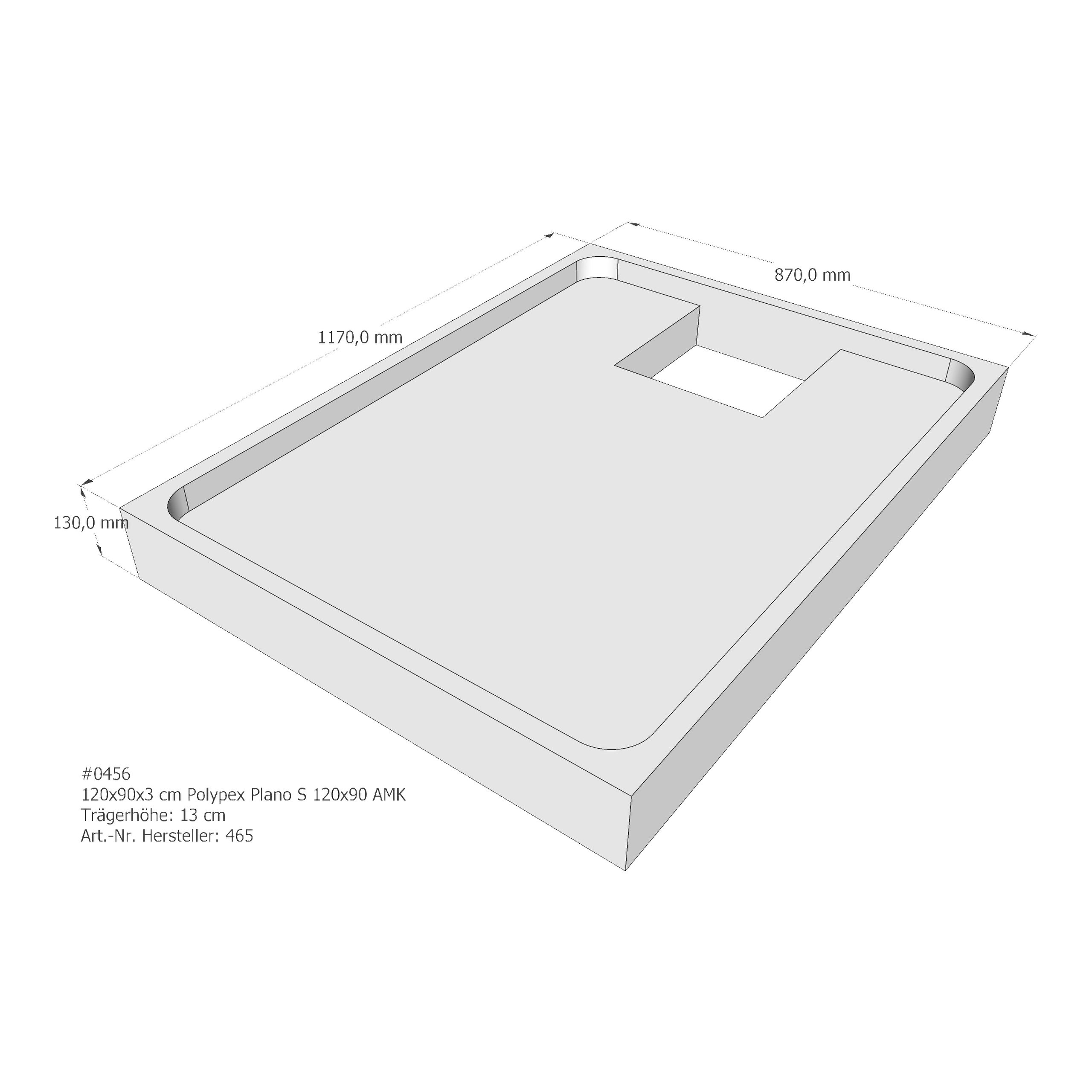 Duschwannenträger für Polypex Plano S 120x90 120 × 90 × 3 cm