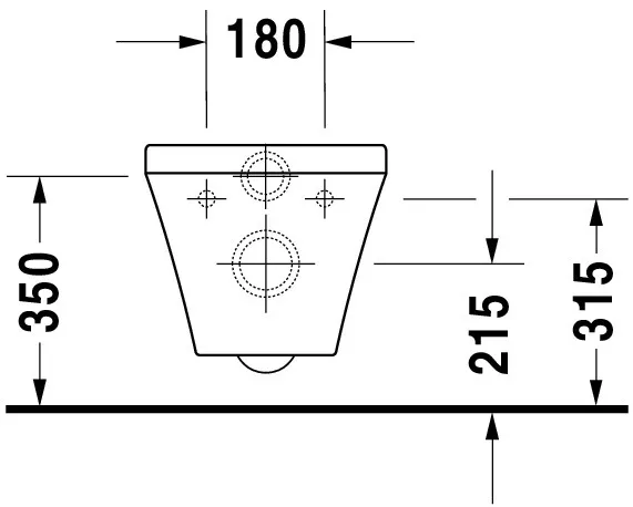 Wand-Tiefspül-WC Compact „DuraStyle“ 37 × 35,5 × 48 cm, Befestigung sichtbar, ohne Spülrand