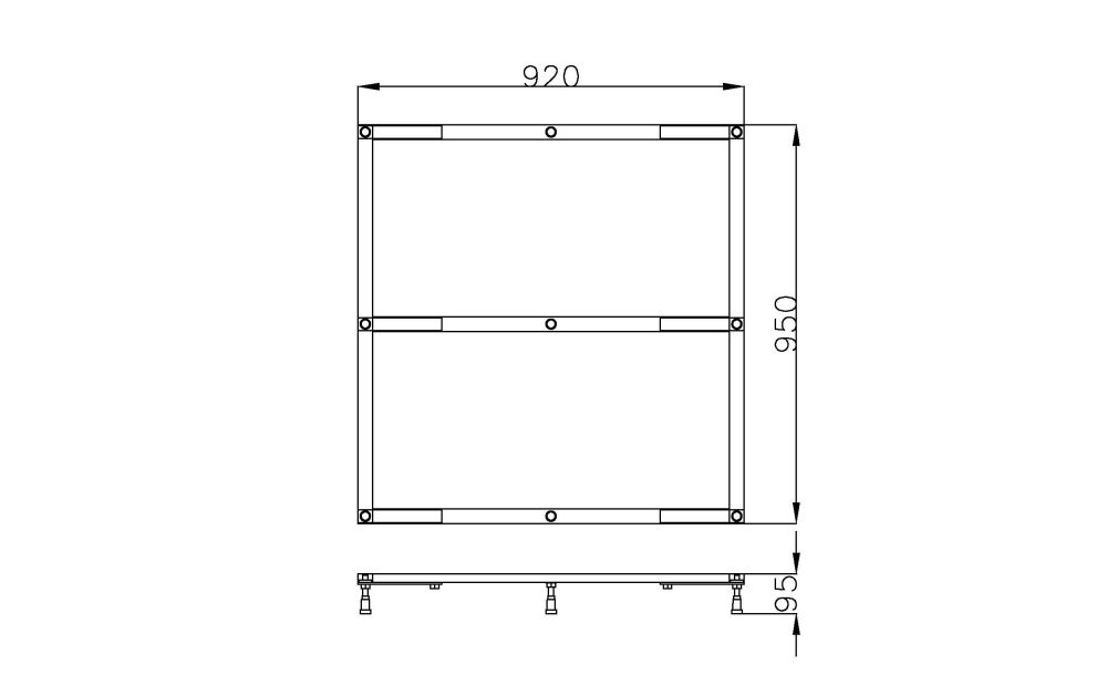 Hoesch Untergestell für Duschwanne „Muna“ 4162 100 × 98 cm