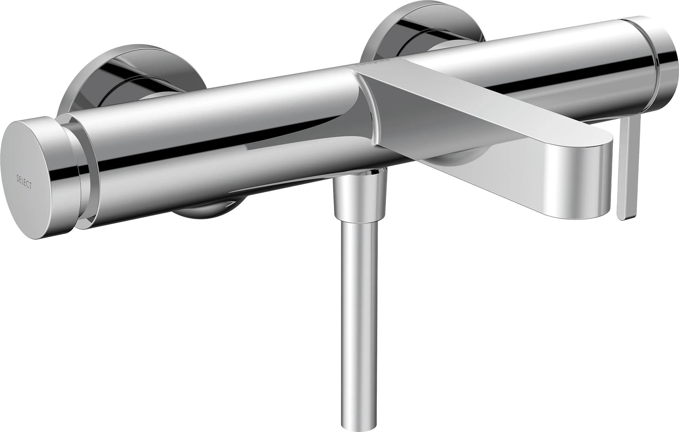 Hansgrohe Finoris Wannenmischer Aufputz Chrom, Ausladung 194 mm, 2 Verbraucher, Keramikmischsystem, Druckumsteller Select