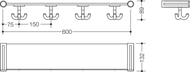 HEWI Ablage in 63 cm HEWI Ablage in 63 cm