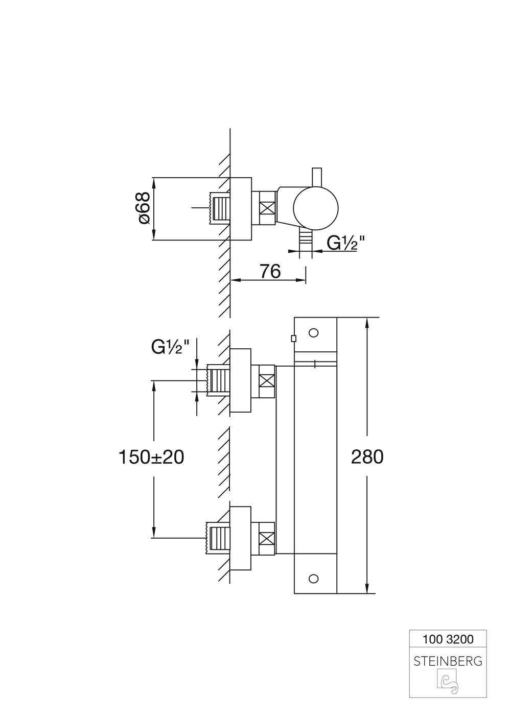 Serie 100 Brause-Aufputzthermostat 1/2 Serie 100 Brause-Aufputzthermostat 1/2