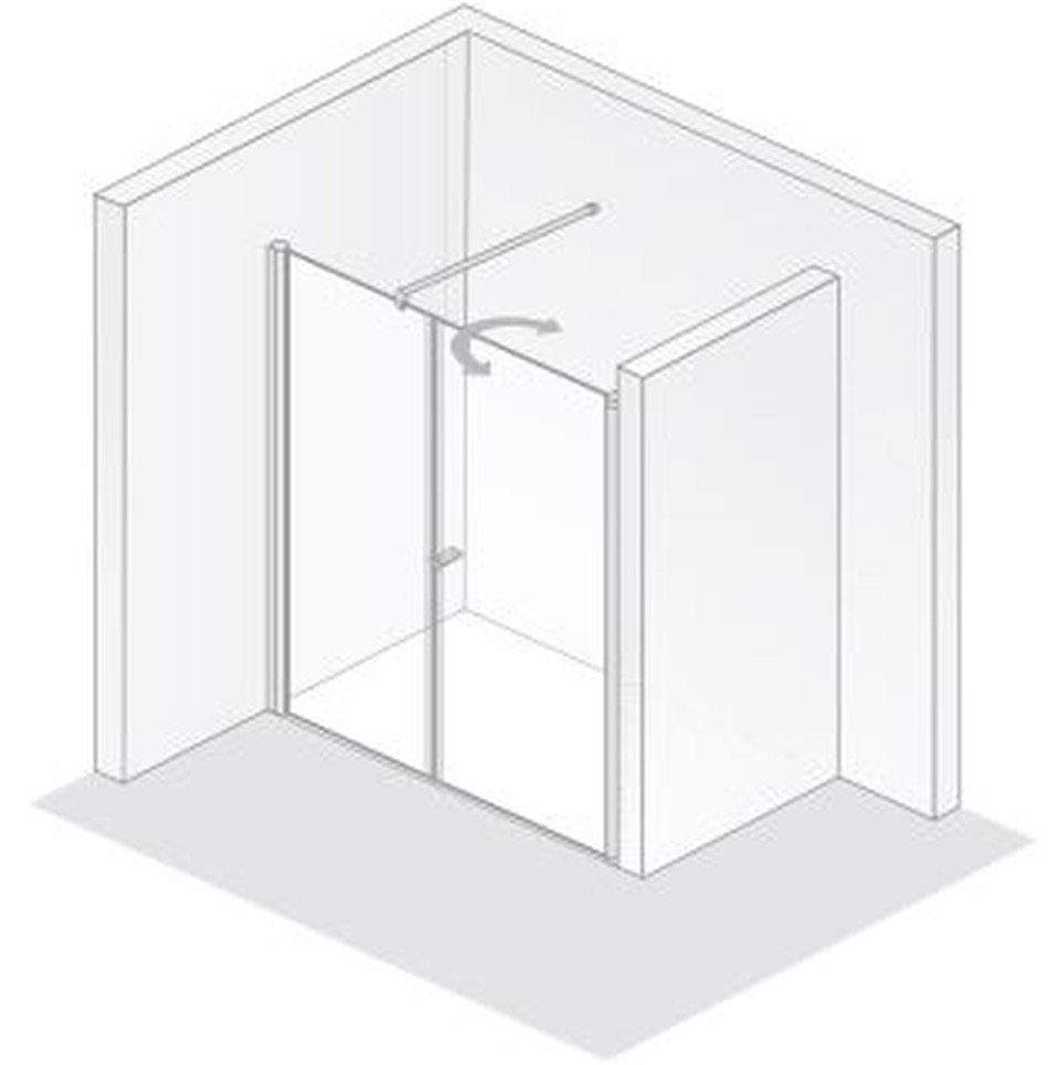 HSK teilgerahmte Raumnische 2-teilig „Exklusiv“ Glas Grau, Profile Pergamon, H: 2000 mm