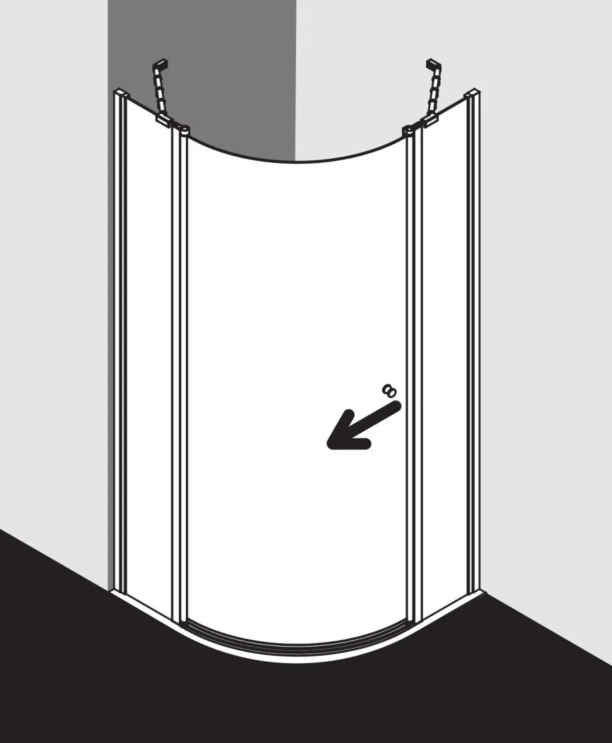 Kermi Duschdesign IBIZA 2000 Viertelkreis-Duschkabine I2 S1R/L, links Anschlag
