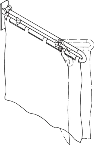 HEWI Duschvorhang „Serie 801“ 94 × 96,7 cm in Stahlblau HEWI Duschvorhang „Serie 801“ 94 × 96,7 cm in Stahlblau