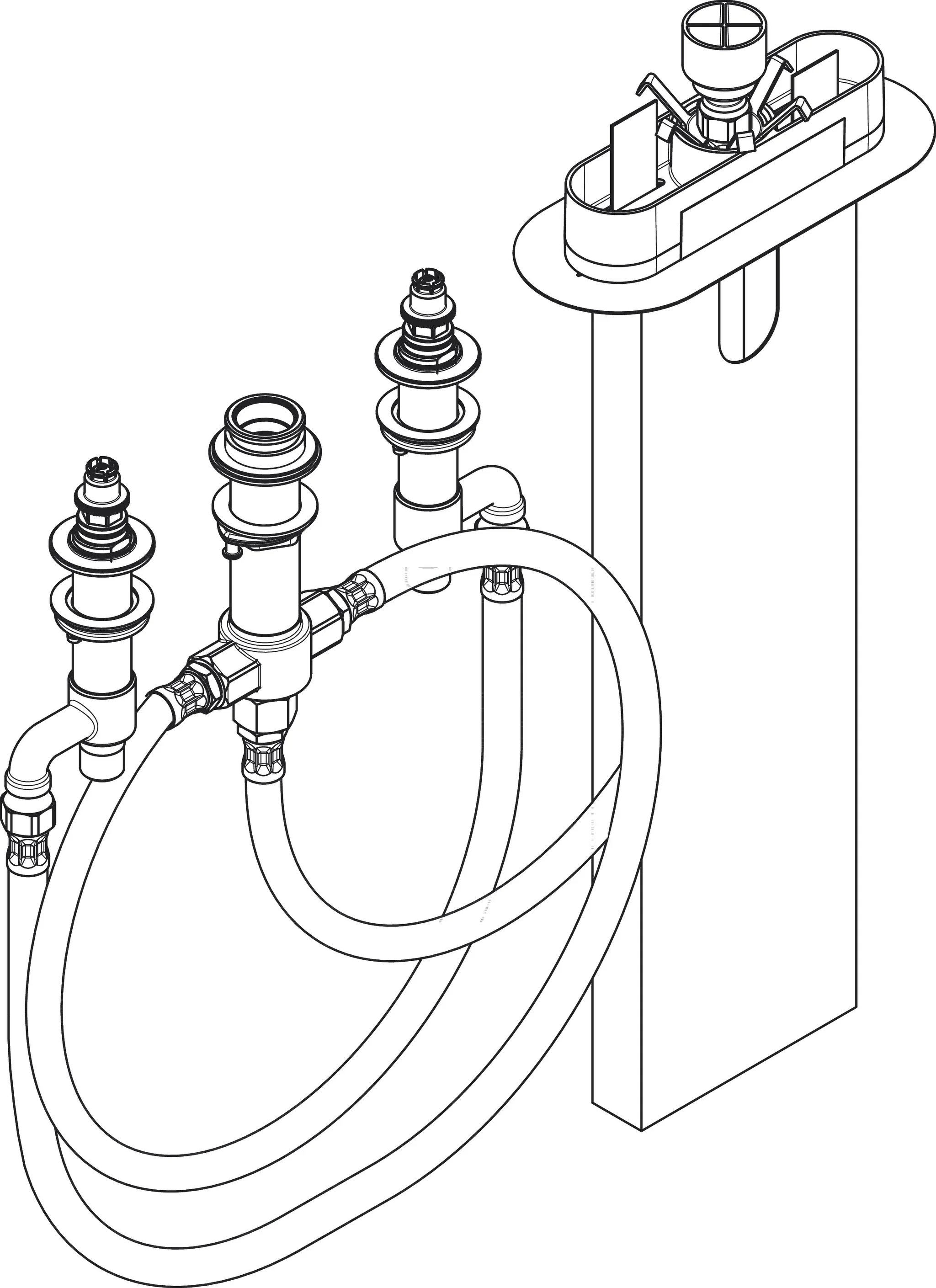 Hansgrohe 4-Loch Wannenarmatur Grundset mit sBox - Anschlussgewinde G 1/2, Anschlussgröße DN15, für Wannenrandbreite mind. 80 mm