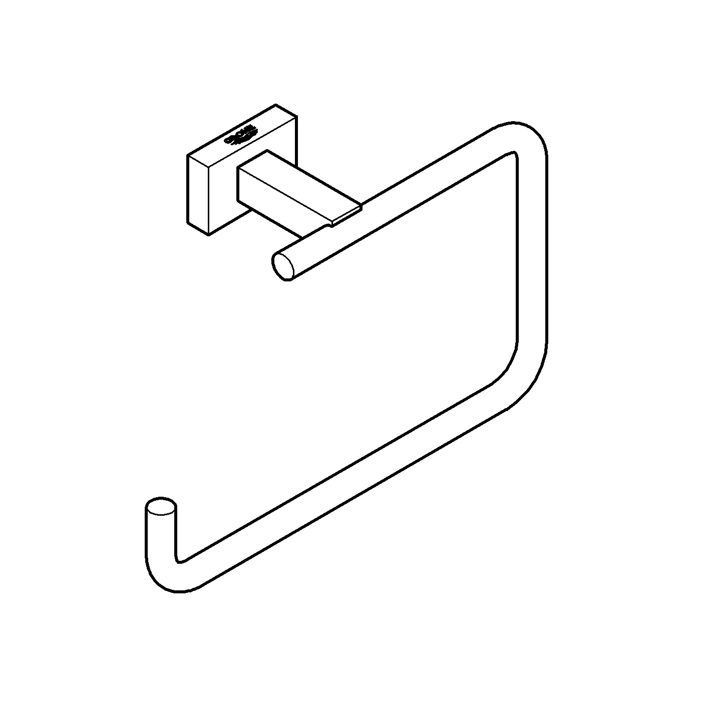 Grohe Handtuchring Essentials Cube in hard graphite gebürstet