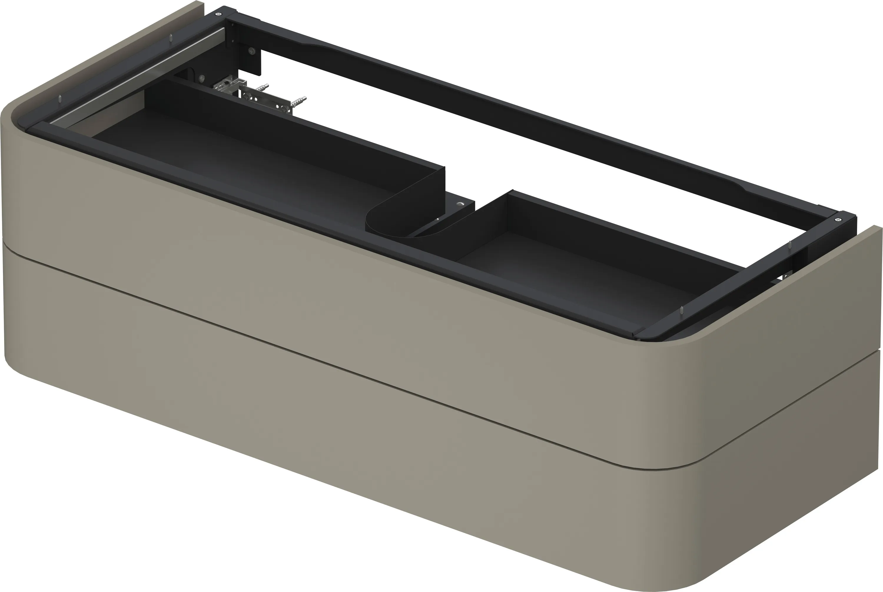 Duravit Waschtischunterschrank wandhängend „Happy D.2 Plus“ 130 × 40,8 × 55 cm Steingrau Seidenmatt Duravit Waschtischunterschrank wandhängend „Happy D.2 Plus“ 130 × 40,8 × 55 cm Steingrau Seidenmatt