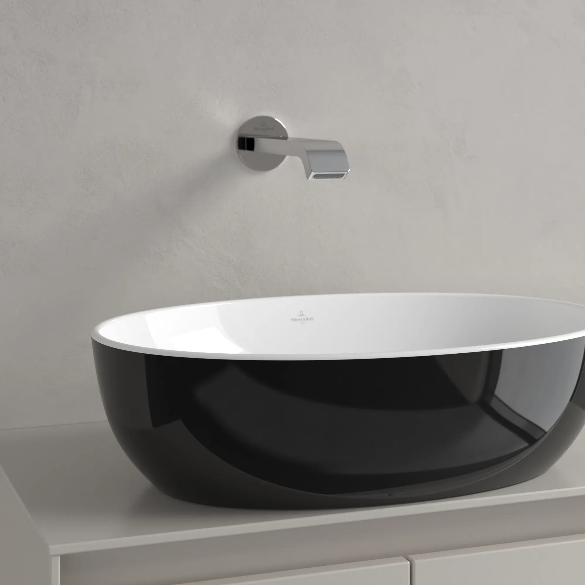 Villeroy & Boch Aufsatzwaschtisch „Artis“ 480 × 325 × 135 mm in Coal Black