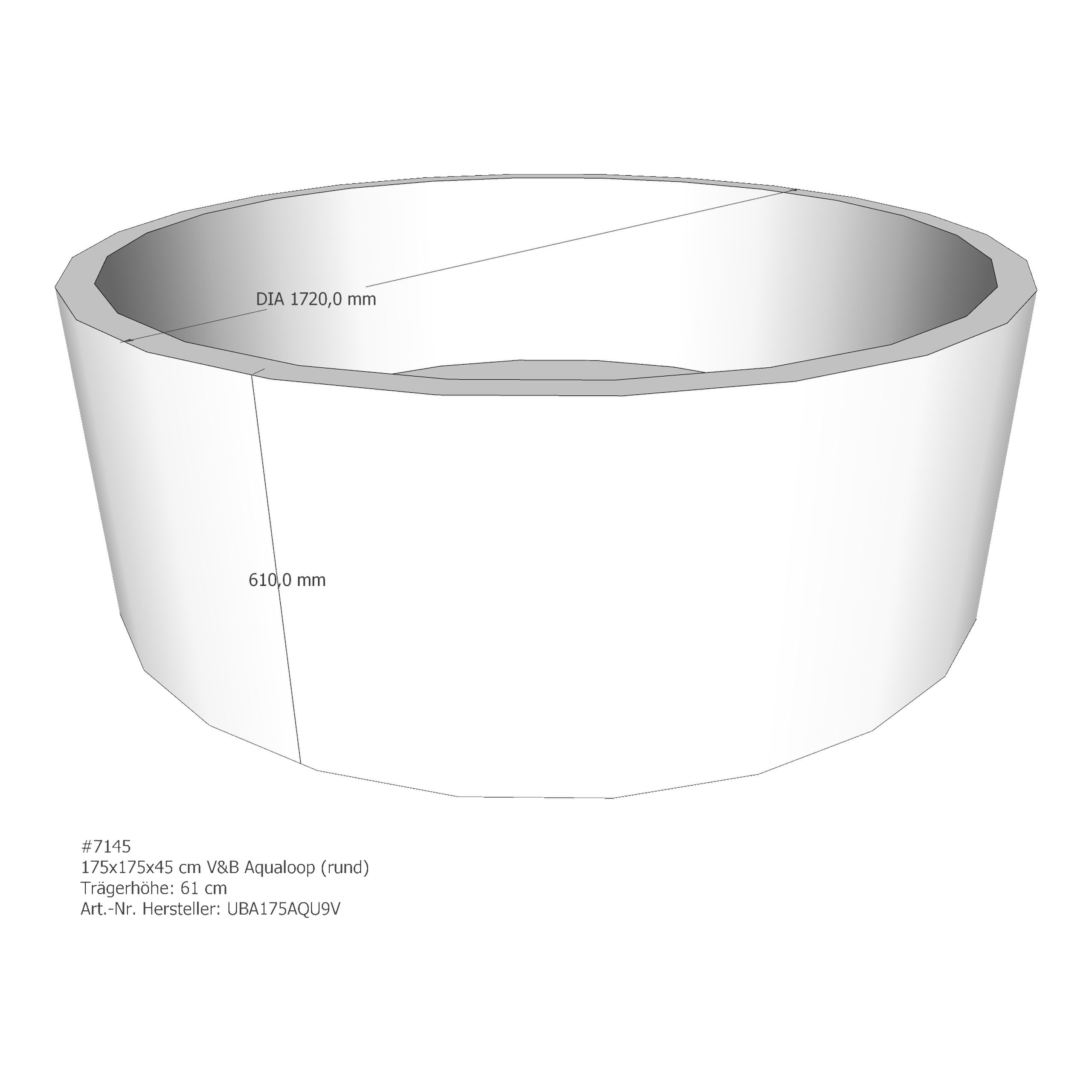 Badewannenträger für Villeroy & Boch Aqualoop 175 × 175 × 45 cm Badewannenträger für Villeroy & Boch Aqualoop 175 × 175 × 45 cm