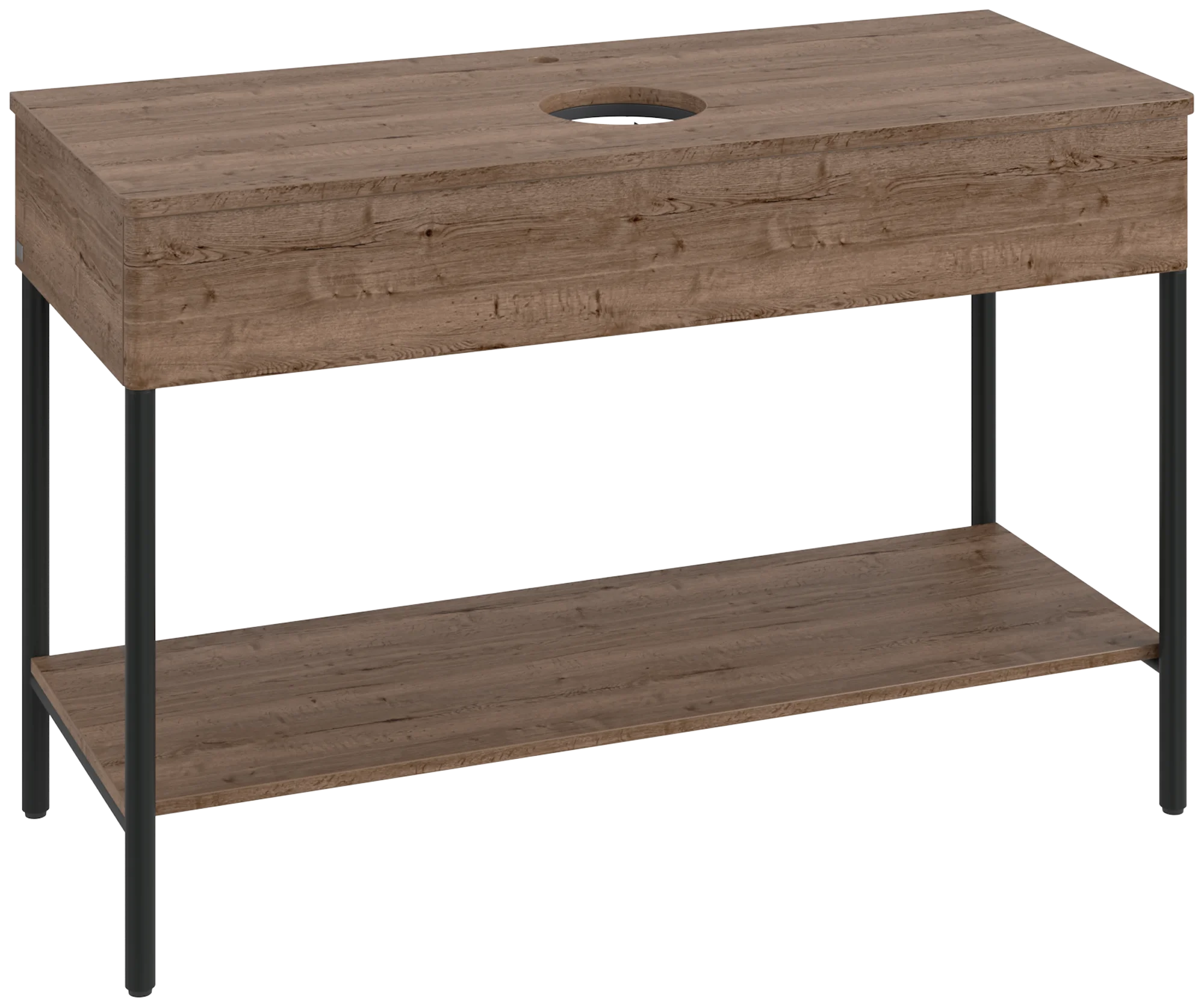 Villeroy & Boch Waschbeckenunterschrank Artis K65051, Eckig Tobacco Oak, 1.200 x 782 x 500 mm, Push-to-open Funktion, mit Hahnlochbohrung
