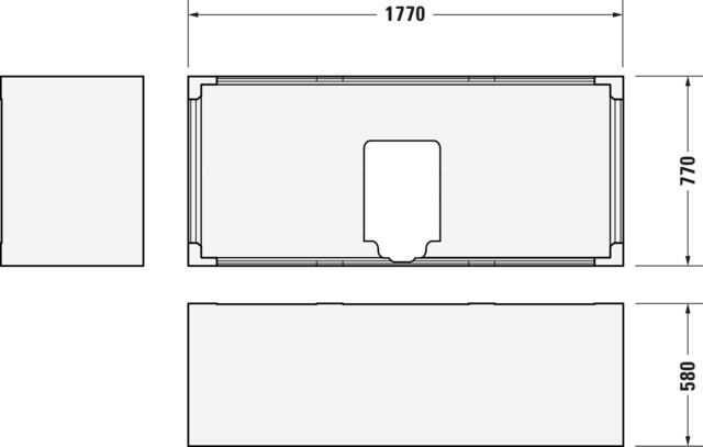 Duravit Badewanne „D-Neo“ rechteck 180 × 80 cm, Mittelablauf 