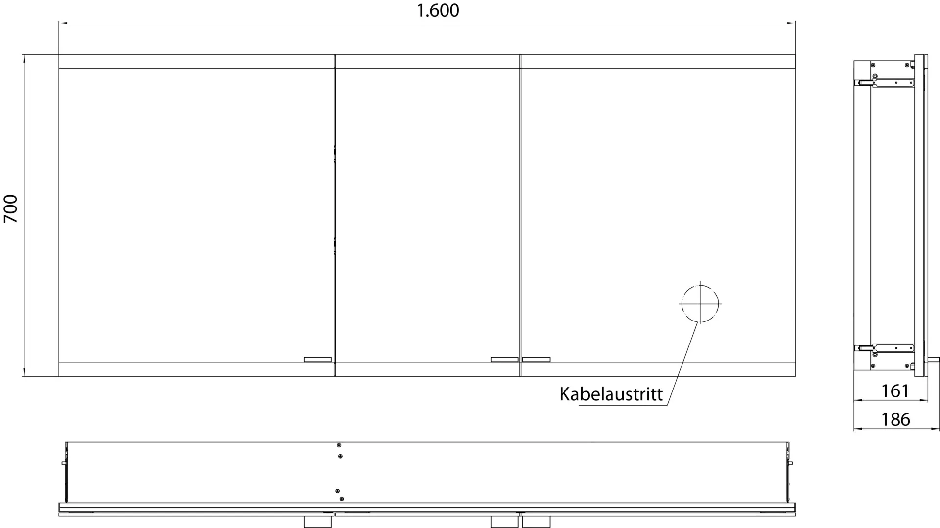 emco Unterputz-Spiegelschrank „asis evo“ 160 × 70 × 18,6 cm