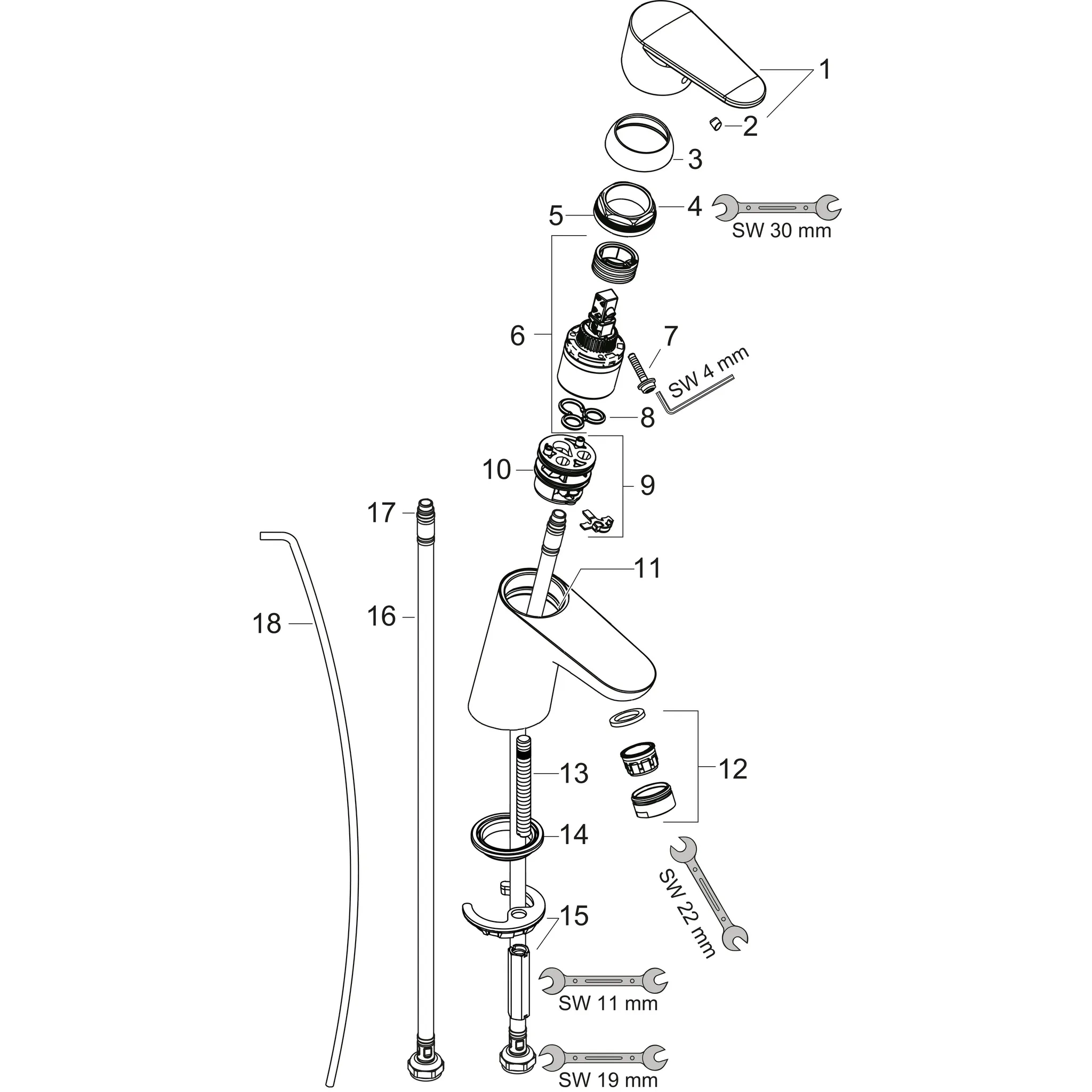 Hansgrohe Focus Einhebel-Waschtischmischer 70 mit Zugstangen-Ablaufgarnitur, Chrom Hansgrohe Focus Einhebel-Waschtischmischer 70 mit Zugstangen-Ablaufgarnitur, Chrom