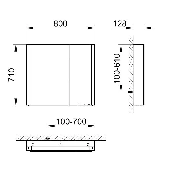 KEUCO Wandvorbau Spiegelschrank „Somaris“ Verspiegelt, Aufputz, mit Spiegelheizung 800 × 710 × 127 mm KEUCO Wandvorbau Spiegelschrank „Somaris“ Verspiegelt, Aufputz, mit Spiegelheizung 800 × 710 × 127 mm