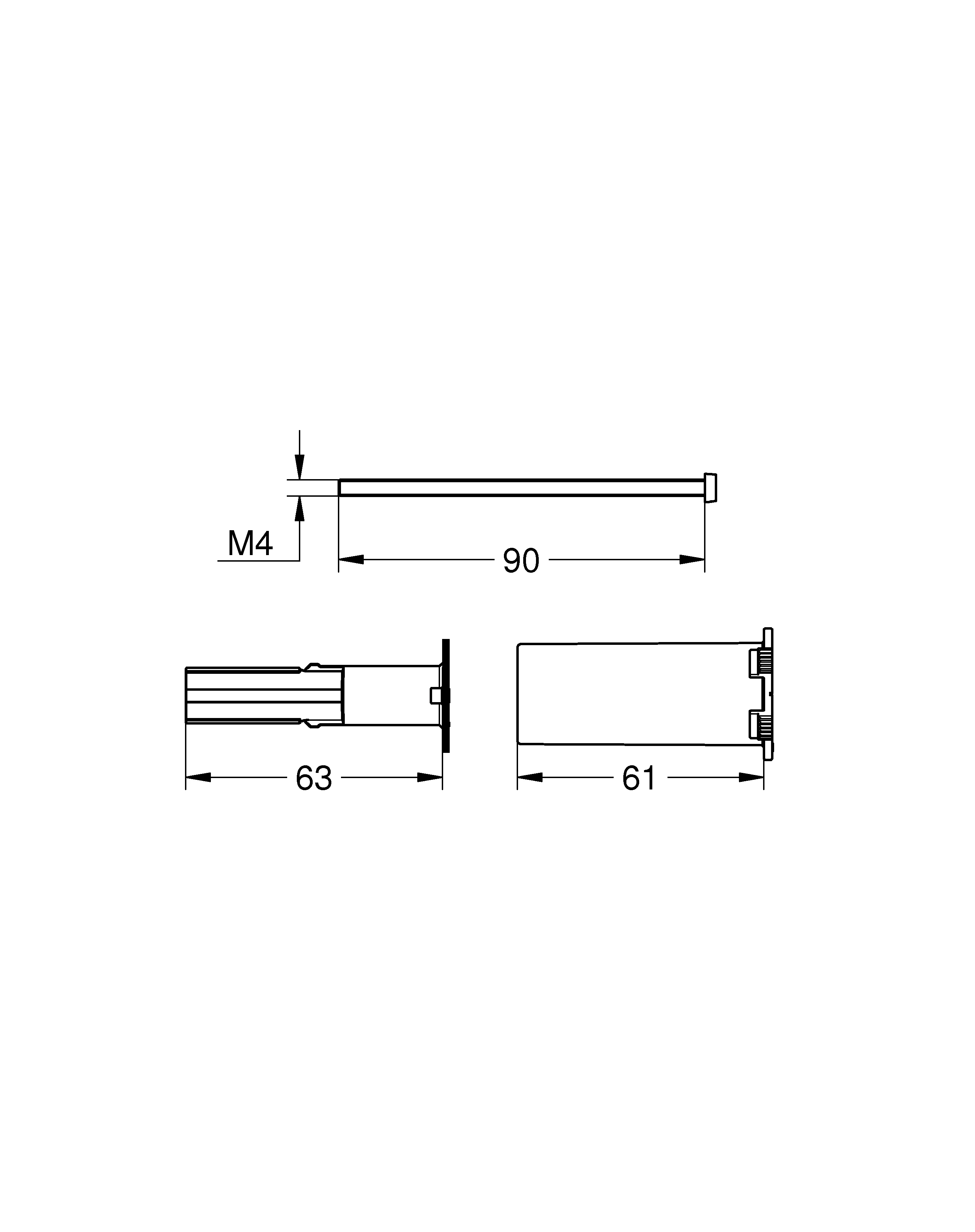 Universal-Verlängerungsset 25 mm 14058, passend für Fertigmontagesets 2-Griff Unterputz-Thermostate in Kombination mit Rapido SmartBox