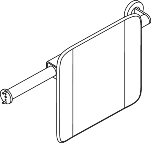 Mobile Rückenstütze,T:150, li Wand, re SK-Griff (A), chrom signalweiß Mobile Rückenstütze,T:150, li Wand, re SK-Griff (A), chrom signalweiß