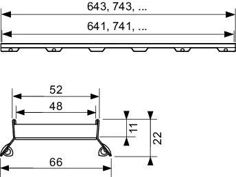 TECEdrainline Fliesenmulde "plate II" 800 mm Edelstahl, gerade