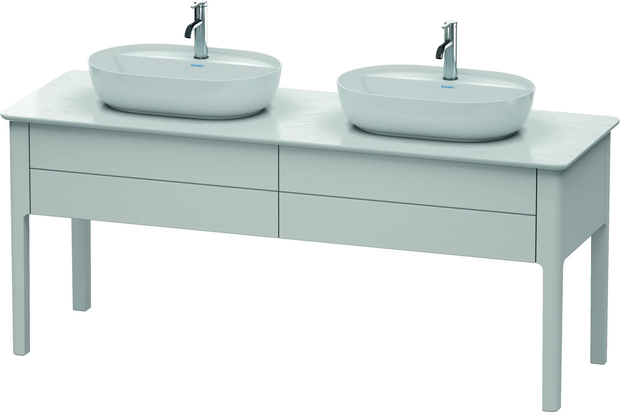 Duravit Waschtischunterschrank bodenstehend „Luv“ 173,3 × 74,3 × 57 cm Nordic Weiß Seidenmatt