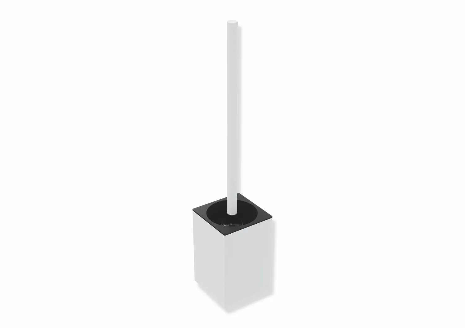 HEWI WC-Bürstengarnitur System 900Q Edelstahl, Pulverbeschichtet, Innenbehälter Schwarz Matte Kunststoff, Wandmontage