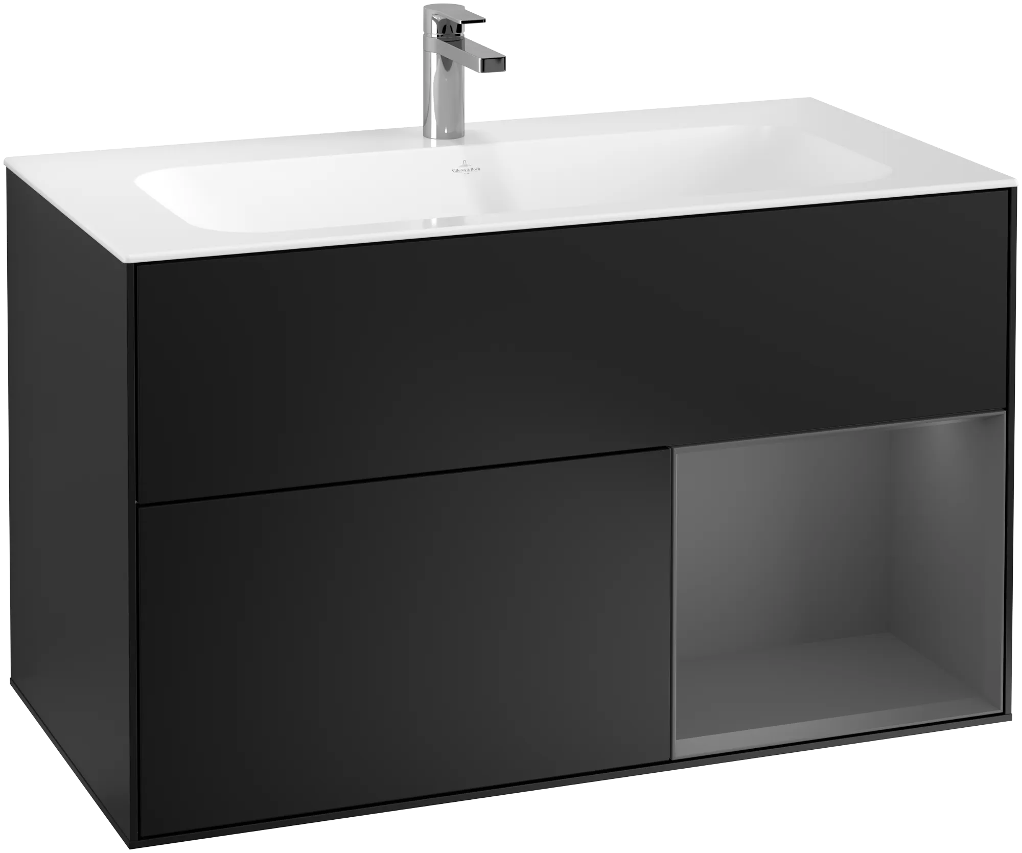 Villeroy & Boch Finion Waschbeckenunterschrank G04, 996x591x498mm, Black Matt Lacquer / Anthracite Matt Lacquer