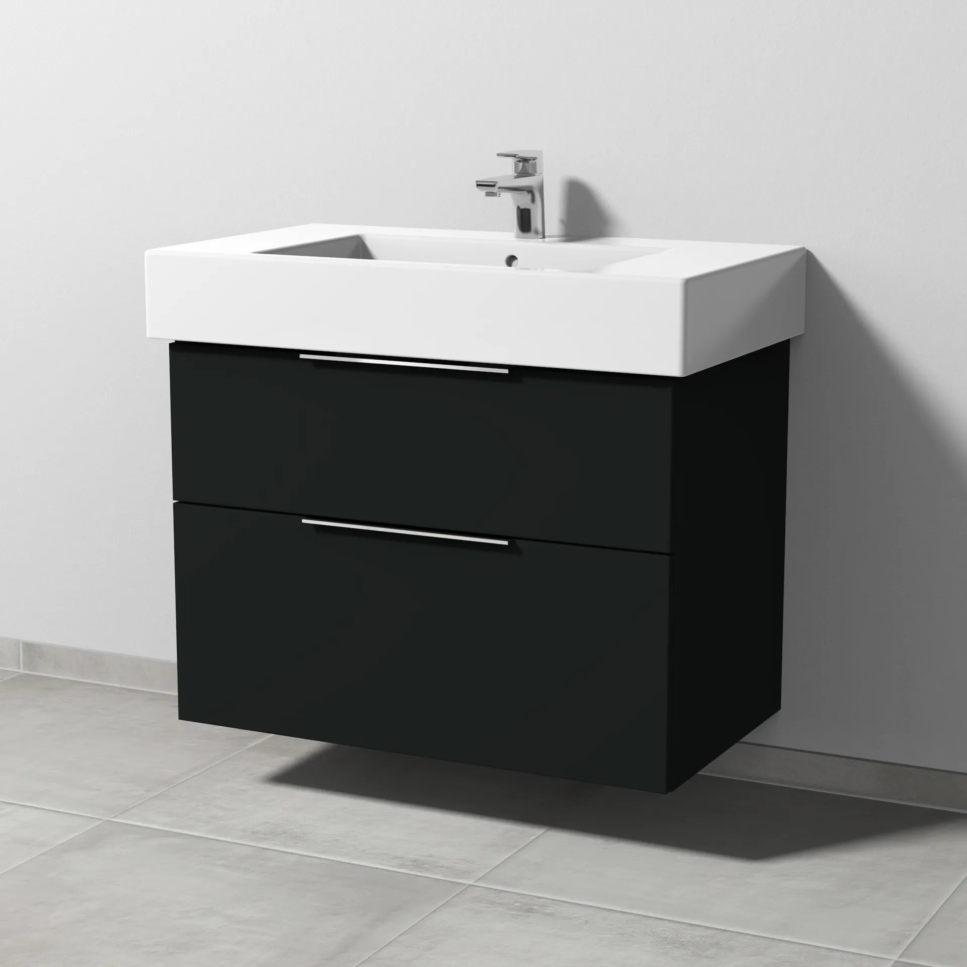 Sanipa Waschtischunterschrank „3way“ passend zu Keramik-Waschtische Vero von Duravit 800 × 593 × 467 mm in Vulkan (matt)