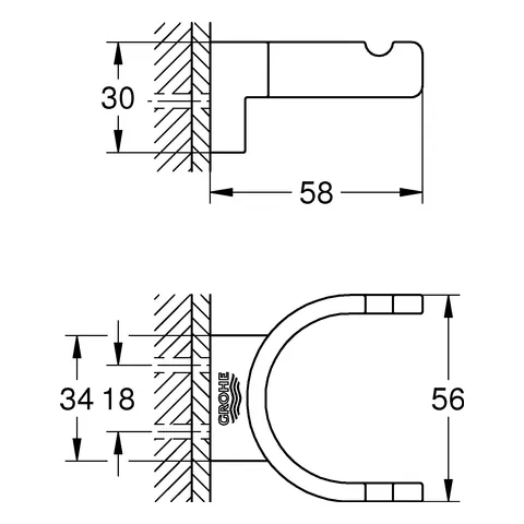 Grohe Selection Doppelter Bademantelhaken, nickel gebürstet