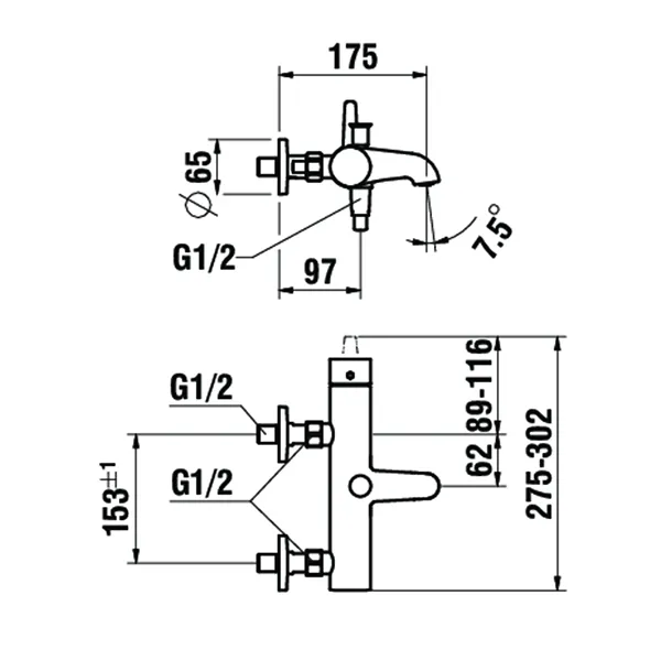 Laufen PURE HF901760 Einhebel-Wannenmischer Aufputz, Edelstahl-Optik Laufen PURE HF901760 Einhebel-Wannenmischer Aufputz, Edelstahl-Optik