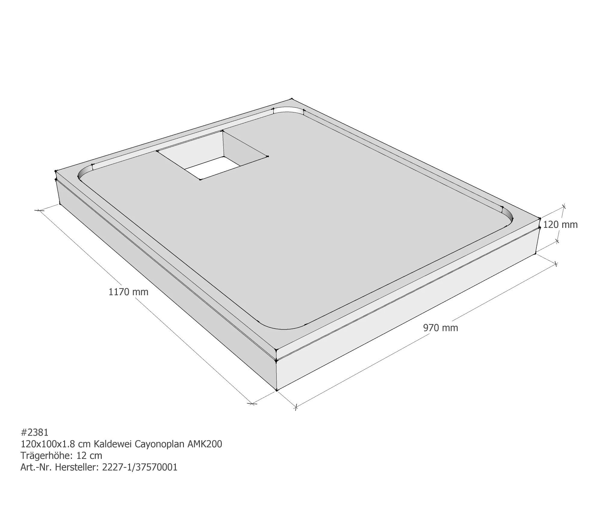 Duschwannenträger passend für Kaldewei Cayonoplan 120 × 100 × 1,8 cm Breite: 100 cm / Länge: 120 cm Duschwannenträger passend für Kaldewei Cayonoplan 120 × 100 × 1,8 cm Breite: 100 cm / Länge: 120 cm