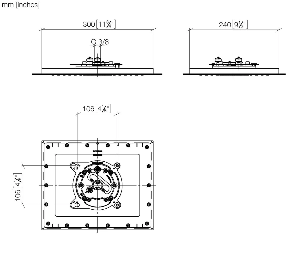 Regenbrause für Deckeneinbau SERIENSPEZIFISCH Chrom 28043980