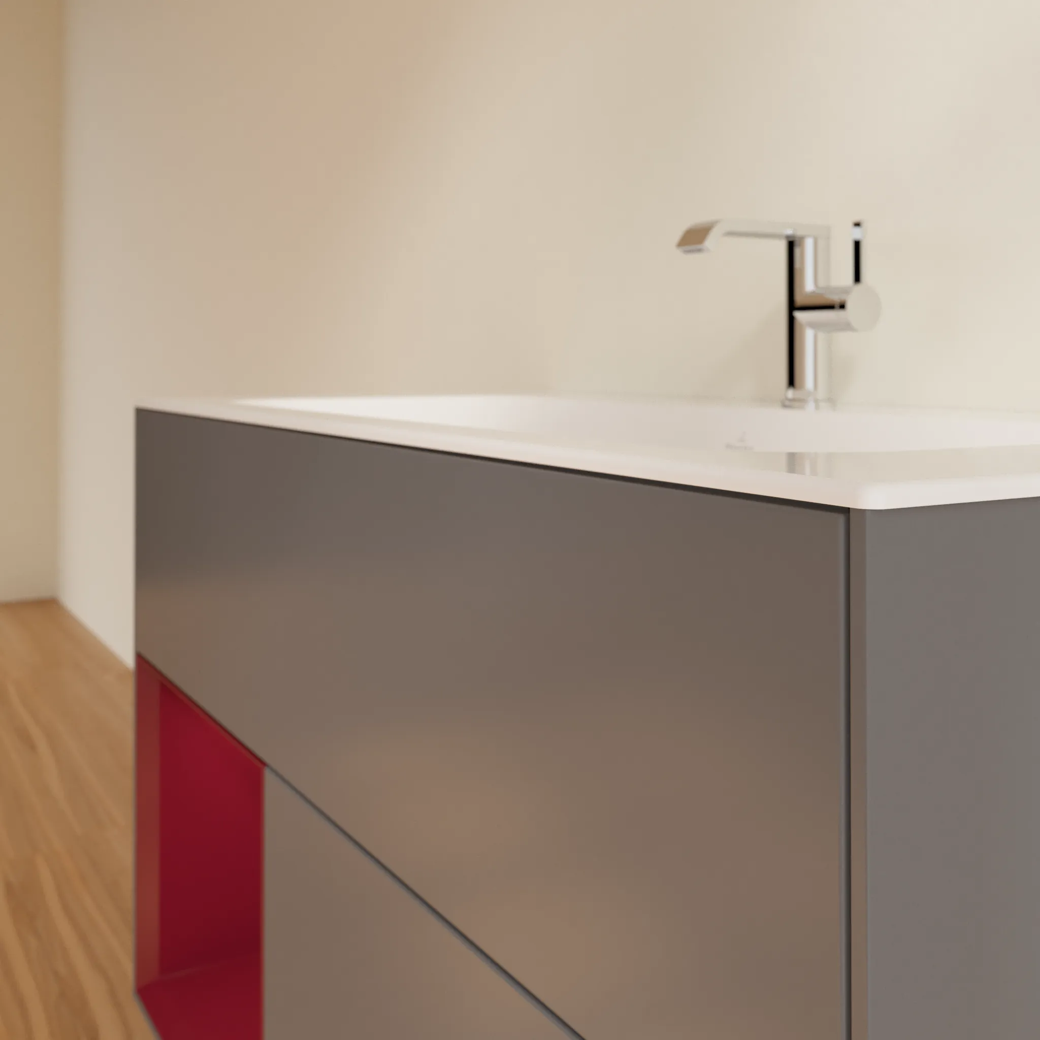 Villeroy & Boch Waschbeckenunterschrank Finion F03, Anthracite Matt Lacquer / Peony Matt Lacquer, 996x591x498 mm, mit Beleuchtung und Push-to-open Funktion Villeroy & Boch Waschbeckenunterschrank Finion F03, Anthracite Matt Lacquer / Peony Matt Lacquer, 996x591x498 mm, mit Beleuchtung und Push-to-open Funktion