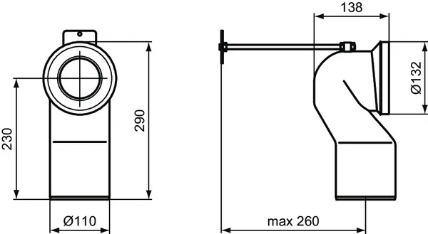 Ideal Standard Anschlussstutzen Tonic für senkrechten Abgang, Außenmaße 132x315x290 mm, Gewicht 0,5 kg Ideal Standard Anschlussstutzen Tonic für senkrechten Abgang, Außenmaße 132x315x290 mm, Gewicht 0,5 kg