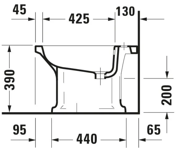 Duravit Stand-Bidet „1930“, Befestigung sichtbar 35,5 × 60 × 39 cm Duravit Stand-Bidet „1930“, Befestigung sichtbar 35,5 × 60 × 39 cm