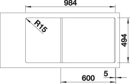 Küchenspülbecken „COLLECTIS“ 100 × 51 cm, rechts in cafe