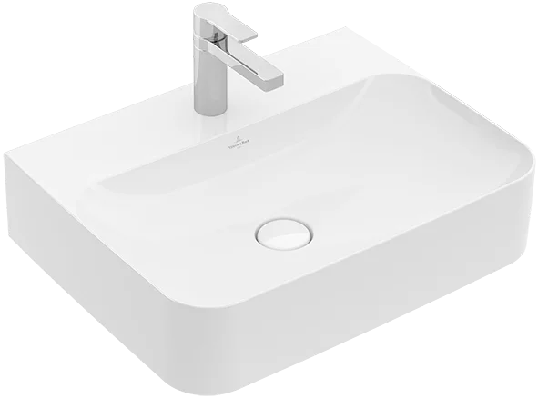 Villeroy & Boch Wandwaschbecken Finion 41686L, 600x470x164 mm, weiß Alpin CeramicPlus, glänzend, TitanCeram, Metropolitan Stil