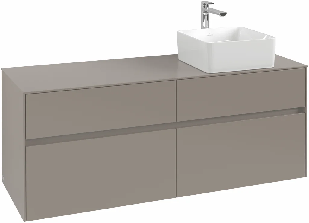 Villeroy & Boch Waschbeckenunterschrank Collaro Arizona Oak, 1400x548x500 mm, mit Beleuchtung und SoftClosing, Eckig